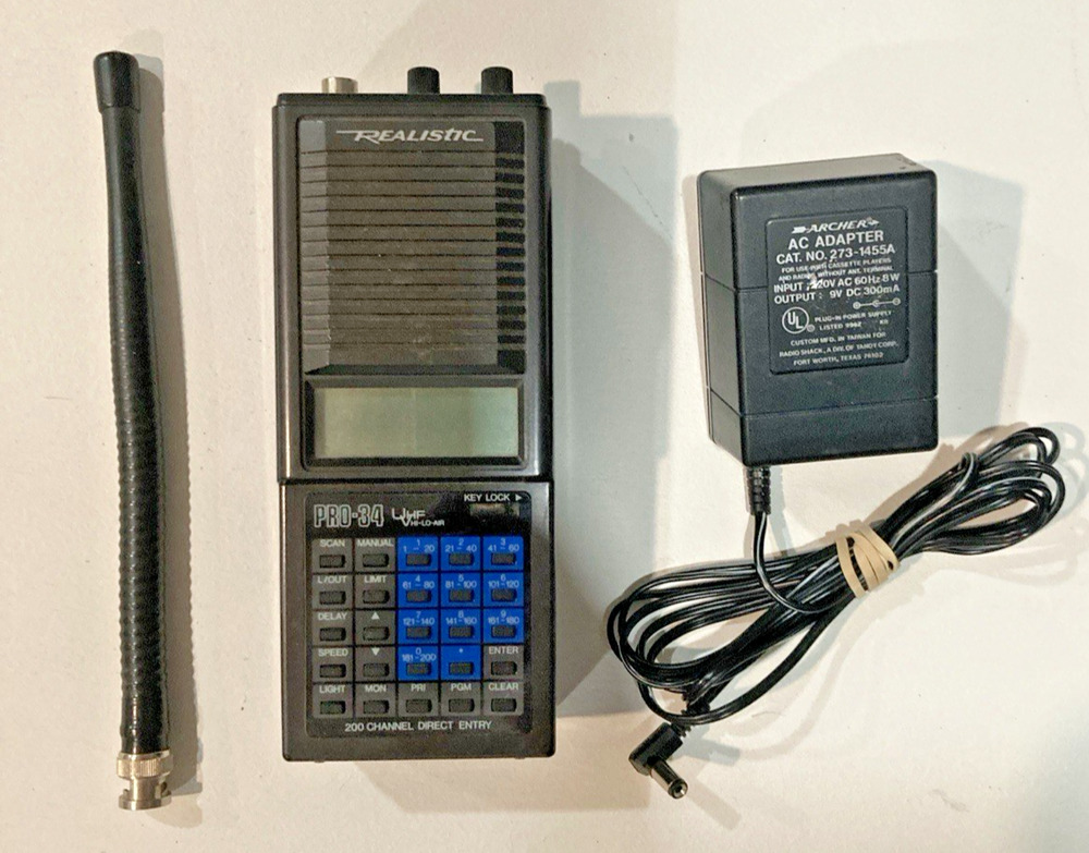 Realistic Pro-34 200 Channel Handheld Scanner UHF Radio Receiver No. 20-135